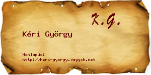 Kéri György névjegykártya