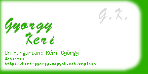 gyorgy keri business card